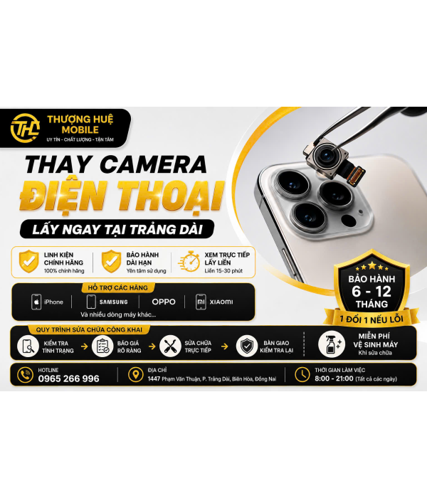 Thay Camera Vivo RedmI Chính Hãng Lấy Ngay Tại Hố Nai,Trảng Dài,Biên Hoà,Đồng Nai